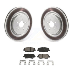 Rear Coated Disc Brake Rotors And Ceramic Pads Kit For 2015 Cadillac CTS 6.2L KGC-101456