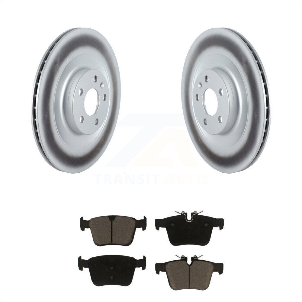 Rear Coated Disc Brake Rotors And Ceramic Pads Kit For 2016-2019 Volvo XC90 With 340mm Diameter Rotor KGC-101461 by Transit Auto