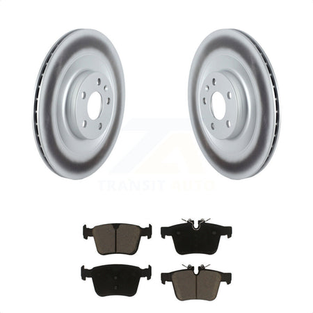 Rear Coated Disc Brake Rotors And Ceramic Pads Kit For 2016-2019 Volvo XC90 With 340mm Diameter Rotor KGC-101461 by Transit Auto