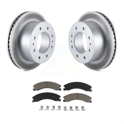 Rear Coated Disc Brake Rotors And Ceramic Pads Kit For Chevrolet Silverado 2500 HD GMC Sierra 3500 Suburban KGC-101464