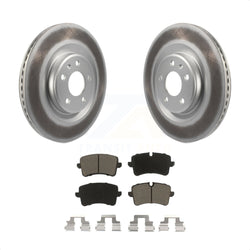 Rear Coated Disc Brake Rotors And Ceramic Pads Kit For Audi A6 Quattro A7 Porsche Macan A8 KGC-101469