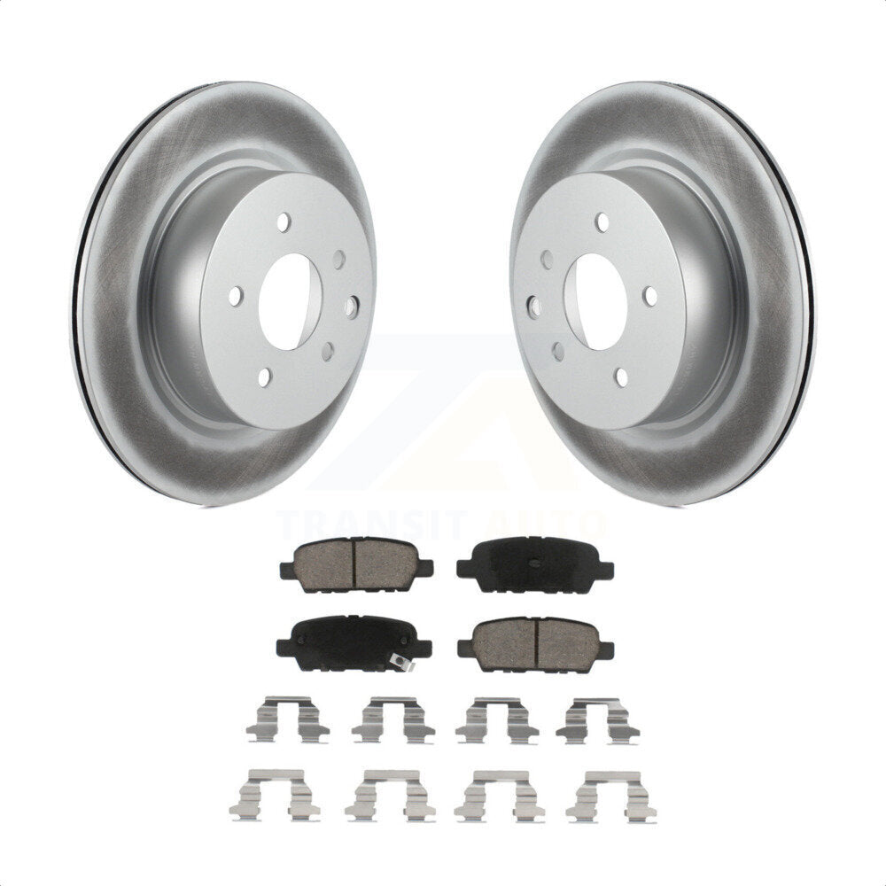 Rear Coated Disc Brake Rotors And Ceramic Pads Kit For Nissan INFINITI Maxima G37 G35 M35 370Z 350Z QX50 EX35 G25 M45 Q40 EX37 Z KGC-101488 by Transit Auto