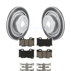 Rear Coated Disc Brake Rotors And Ceramic Pads Kit For INFINITI G37 Nissan 370Z Q60 Z KGC-101489