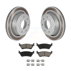 Rear Coated Disc Brake Rotors And Ceramic Pads Kit For 2012-2014 Ford F-150 With 7 Lug Wheels KGC-101492