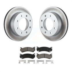 Rear Coated Disc Brake Rotors And Ceramic Pads Kit For Chevrolet Silverado 2500 HD GMC Sierra Hummer H2 1500 Suburban Yukon XL Avalanche Classic KGC-101495
