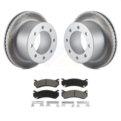 Rear Coated Disc Brake Rotors And Ceramic Pads Kit For 2007 GMC Sierra 3500 Classic With 12000 Lb GVW KGC-101498