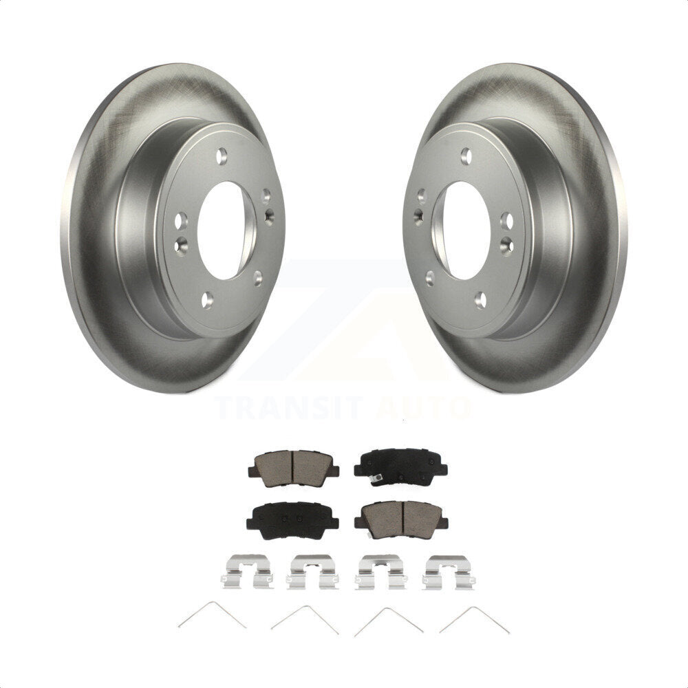 Rear Coated Disc Brake Rotors And Ceramic Pads Kit For Hyundai Elantra Kia Soul Venue KGC-101511 by Transit Auto