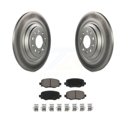 Rear Coated Disc Brake Rotors And Ceramic Pads Kit For 2014-2021 Jeep Cherokee With Dual Piston Front Caliper KGC-101521