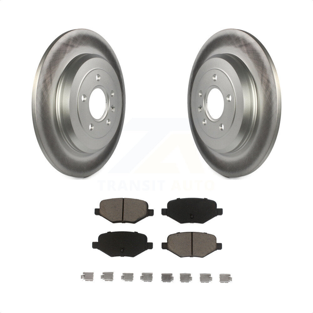 Rear Coated Disc Brake Rotors And Ceramic Pads Kit For Ford Explorer Edge Taurus Flex Lincoln MKX MKS MKT KGC-101536 by Transit Auto