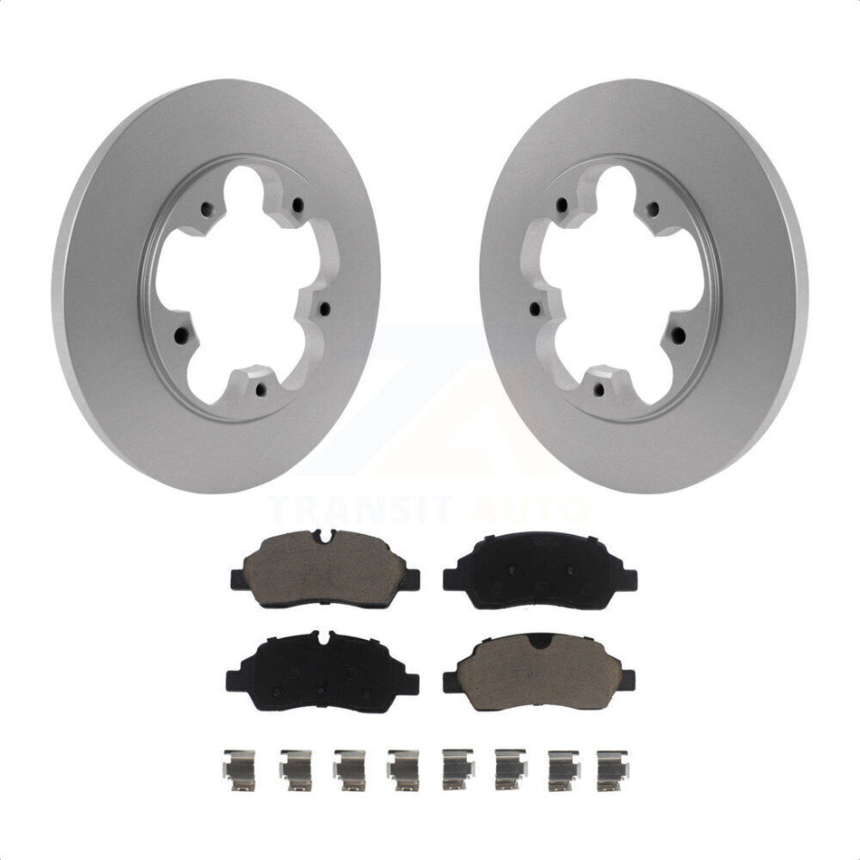 Rear Coated Disc Brake Rotors And Ceramic Pads Kit For Ford Transit-250 Transit-350 Transit-150 HD With 5 Lug Wheels KGC-101540 by Transit Auto