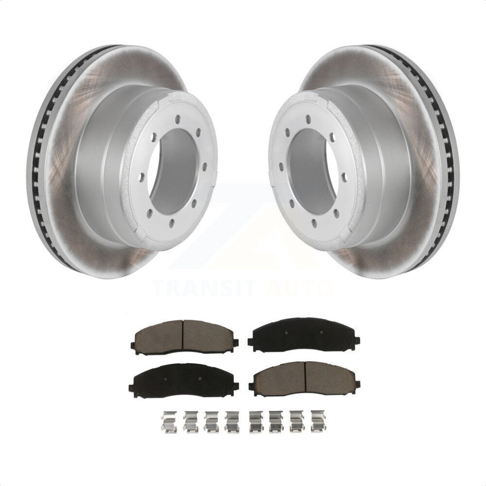 Rear Coated Disc Brake Rotors And Ceramic Pads Kit For Ford F-250 Super Duty F-350 F-450 KGC-101560 by Transit Auto