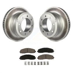 Rear Coated Disc Brake Rotors And Ceramic Pads Kit For Ford F-250 Super Duty F-350 KGC-101561