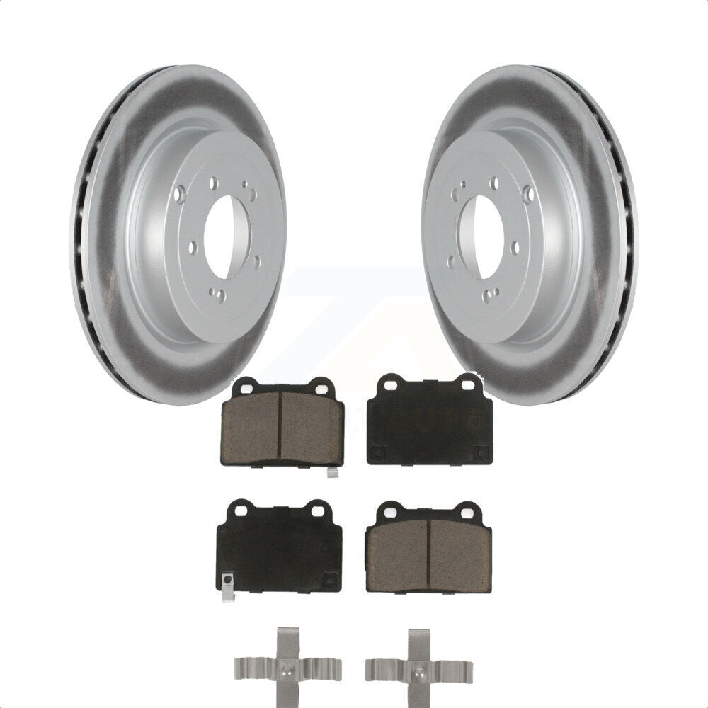 Rear Coated Disc Brake Rotors And Ceramic Pads Kit For Mitsubishi Lancer KGC-101594 by Transit Auto