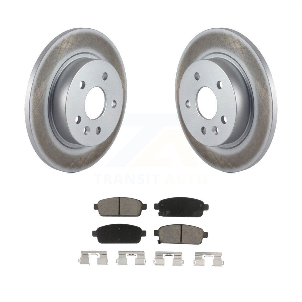 Rear Coated Disc Brake Rotors And Ceramic Pads Kit For Chevrolet Cruze Sonic Buick Encore Trax Limited KGC-101596 by Transit Auto