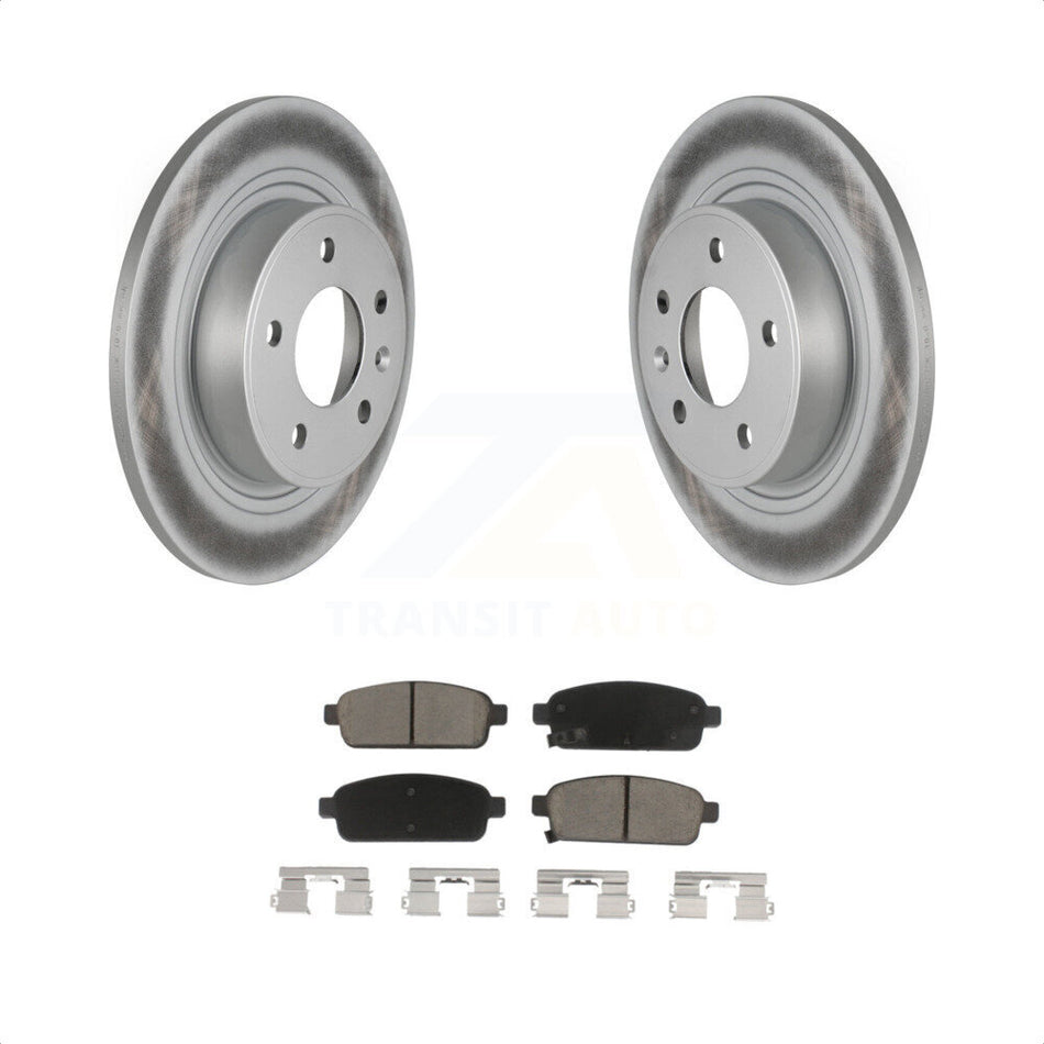 Rear Coated Disc Brake Rotors And Ceramic Pads Kit For Chevrolet Cruze Buick Verano Volt Cascada Cadillac ELR Orlando KGC-101598 by Transit Auto