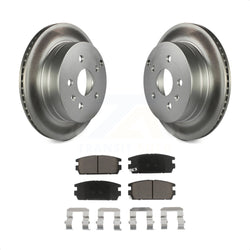 Rear Coated Disc Brake Rotors And Ceramic Pads Kit For 2010-2017 Chevrolet Equinox GMC Terrain KGC-101608