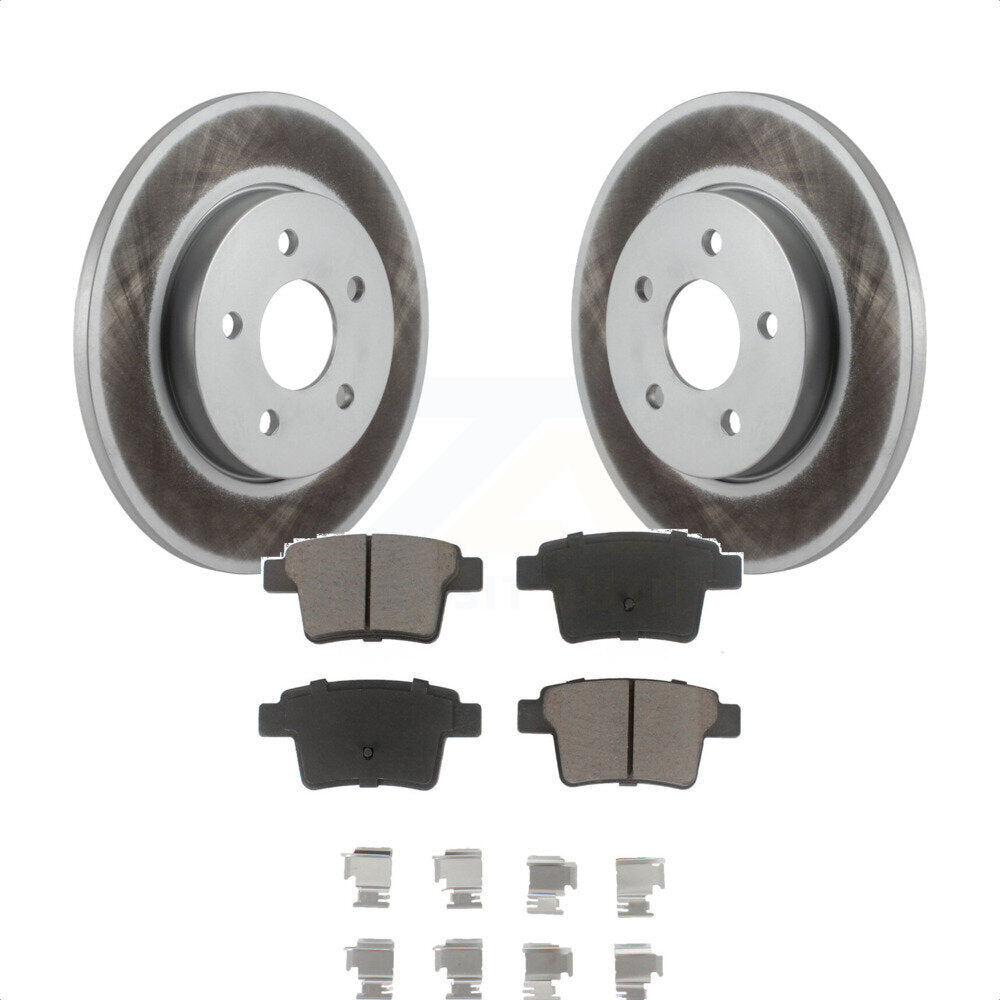 Rear Coated Disc Brake Rotors And Ceramic Pads Kit For 2006-2008 Jaguar X-Type KGC-101609 by Transit Auto