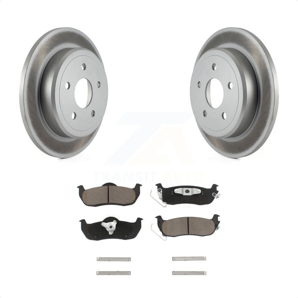 Rear Coated Disc Brake Rotors And Ceramic Pads Kit For Jeep Grand Cherokee Commander KGC-101628 by Transit Auto