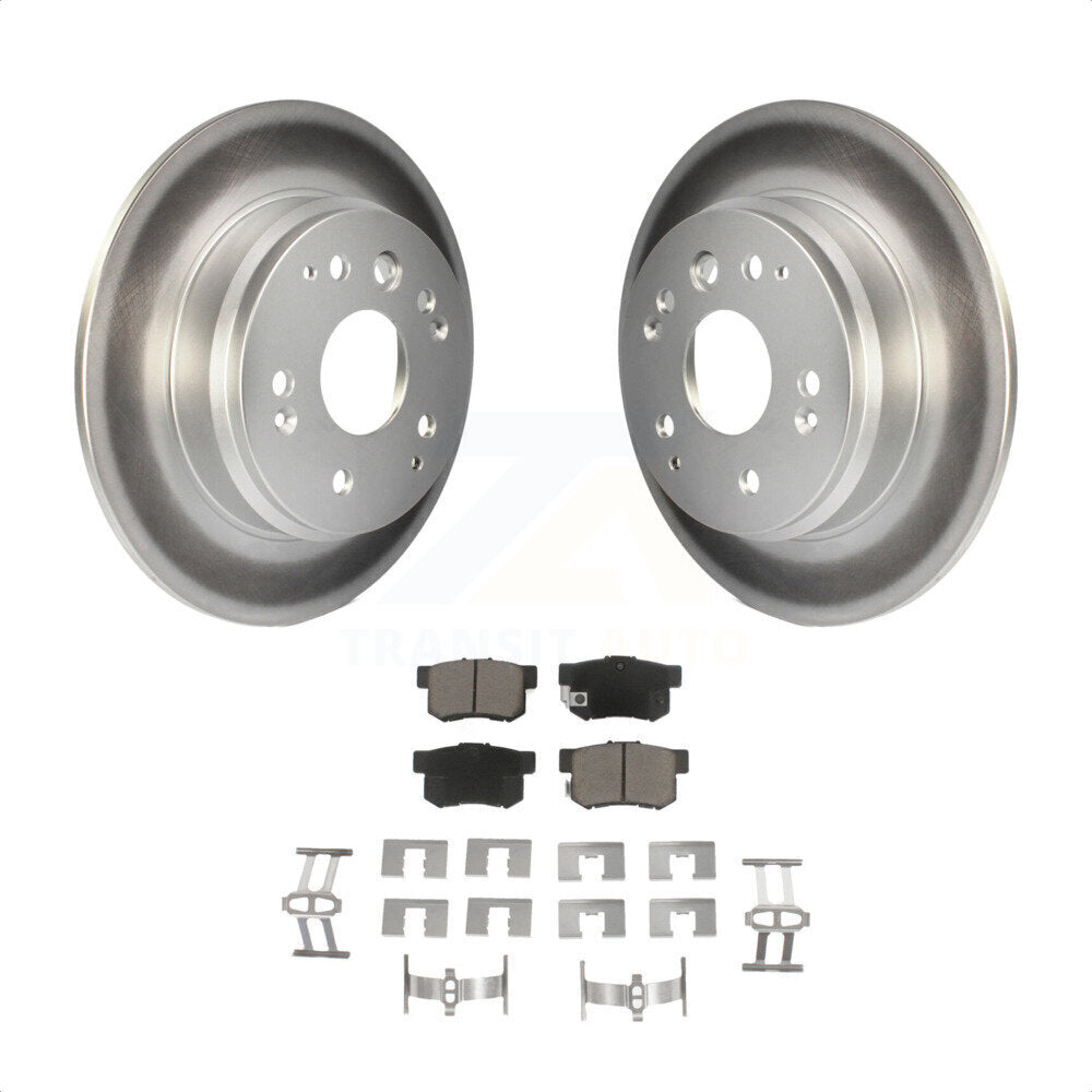 Rear Coated Disc Brake Rotors And Ceramic Pads Kit For Acura TL Honda Element KGC-101631 by Transit Auto