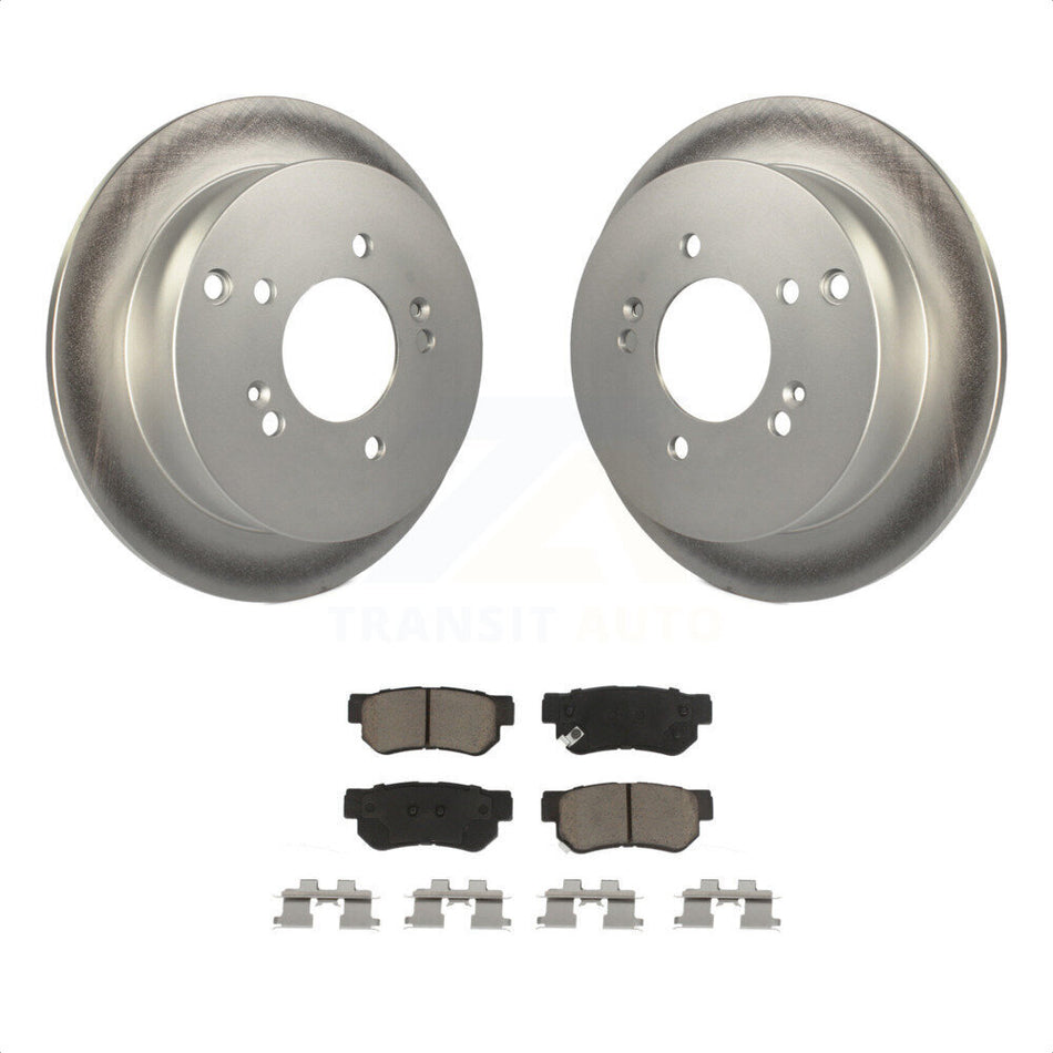 Rear Coated Disc Brake Rotors And Ceramic Pads Kit For Hyundai Santa Fe Kia Sportage Tucson KGC-101633 by Transit Auto