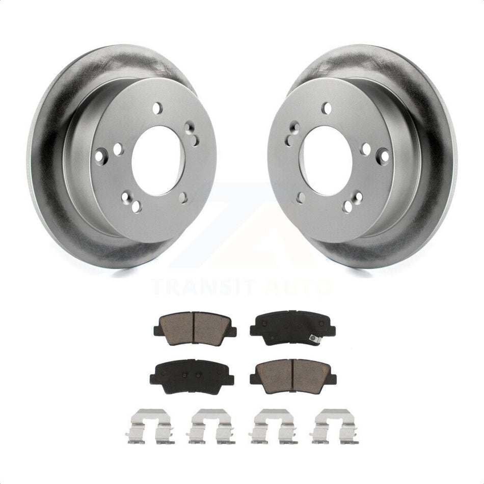 Rear Coated Disc Brake Rotors And Ceramic Pads Kit For Hyundai Sonata 2.4L KGC-101634 by Transit Auto