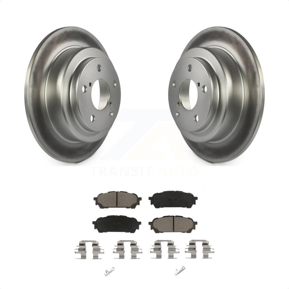 Rear Coated Disc Brake Rotors And Ceramic Pads Kit For Subaru Forester Impreza Saab 9-2X KGC-101649 by Transit Auto