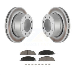 Rear Coated Disc Brake Rotors And Ceramic Pads Kit For Ram 2500 3500 1500 Dodge KGC-101659