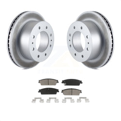 Rear Coated Disc Brake Rotors And Ceramic Pads Kit For 2011 Chevrolet Silverado 1500 Hybrid KGC-101665
