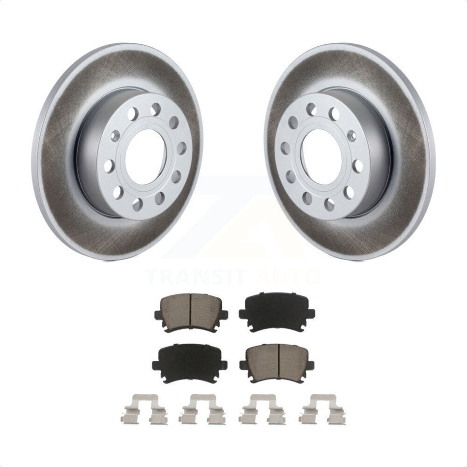 Rear Coated Disc Brake Rotors And Ceramic Pads Kit For Volkswagen Jetta Rabbit Audi A3 Quattro KGC-101669