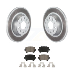 Rear Coated Disc Brake Rotors And Ceramic Pads Kit For Volkswagen Jetta Passat GTI Eos Audi A3 Quattro Golf KGC-101670
