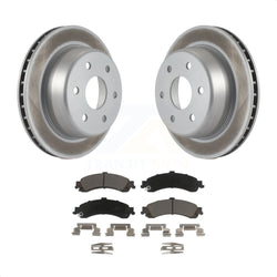 Rear Coated Disc Brake Rotors And Ceramic Pads Kit For Chevrolet Silverado 1500 GMC Tahoe Sierra Suburban Yukon Avalanche XL Cadillac Escalade ESV EXT KGC-101679