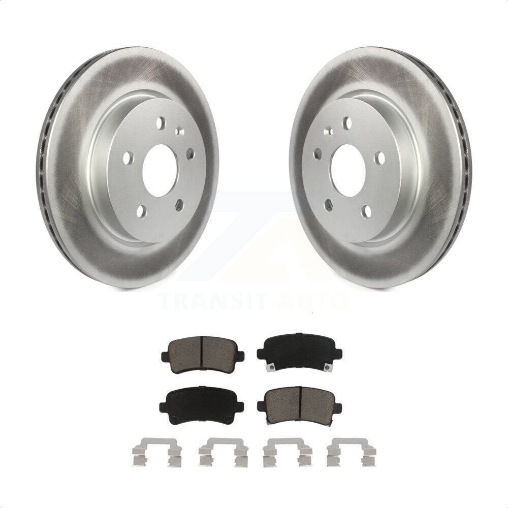 Rear Coated Disc Brake Rotors And Ceramic Pads Kit For Chevrolet Malibu Buick Impala LaCrosse Regal Cadillac XTS Limited Saab 9-5 Allure KGC-101686 by Transit Auto