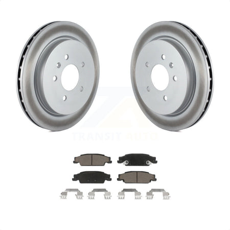 Rear Coated Disc Brake Rotors And Ceramic Pads Kit For Cadillac CTS STS KGC-101700 by Transit Auto