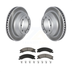 Rear Coated Disc Brake Rotors And Ceramic Pads Kit For Ford E-350 Super Duty Econoline With Dual Wheels KGC-101703