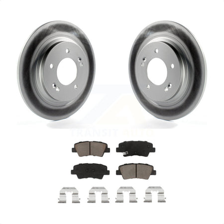 Rear Coated Disc Brake Rotors And Ceramic Pads Kit For Kia Optima Hyundai Sonata Soul EV KGC-101727 by Transit Auto