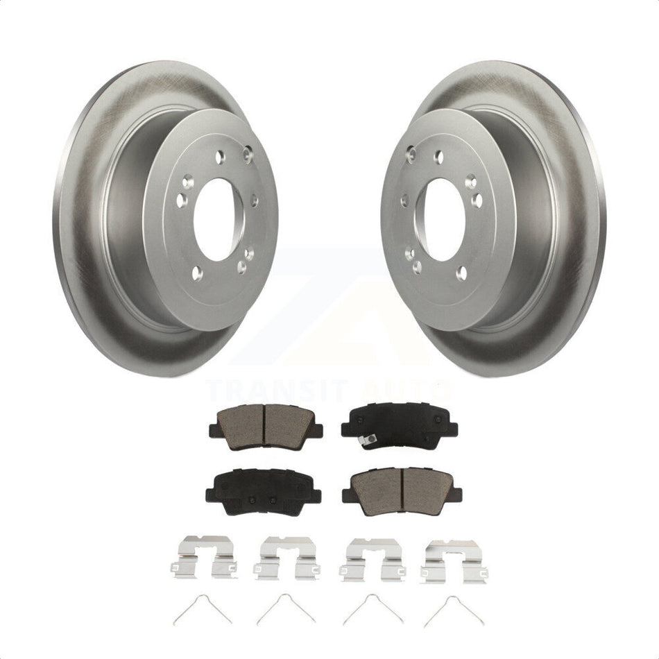 Rear Coated Disc Brake Rotors And Ceramic Pads Kit For Hyundai Tucson Kia Sportage KGC-101730 by Transit Auto