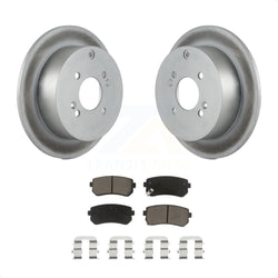 Rear Coated Disc Brake Rotors And Ceramic Pads Kit For 2006-2010 Hyundai Accent Kia Rio Rio5 KGC-101735