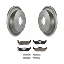 Rear Coated Disc Brake Rotors And Ceramic Pads Kit For 2004 Ford F-150 With 5 Lug Wheels 11th Digit Of Vin Is C KGC-101738