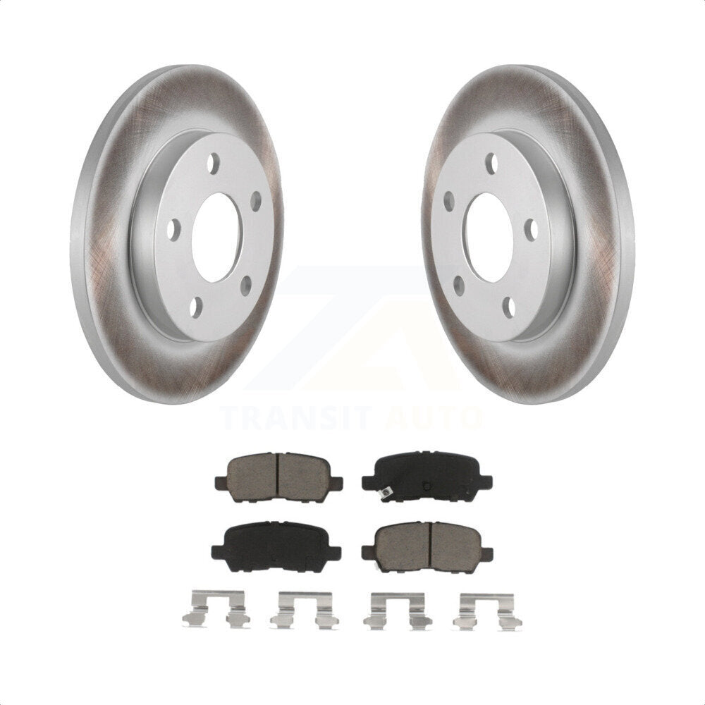 Rear Coated Disc Brake Rotors And Ceramic Pads Kit For Chevrolet Impala Pontiac Grand Prix Buick LaCrosse Limited Allure KGC-101741 by Transit Auto