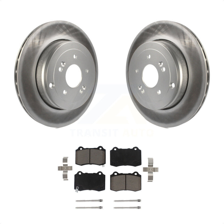 Rear Coated Disc Brake Rotors And Ceramic Pads Kit For Hyundai Genesis Coupe KGC-101743 by Transit Auto