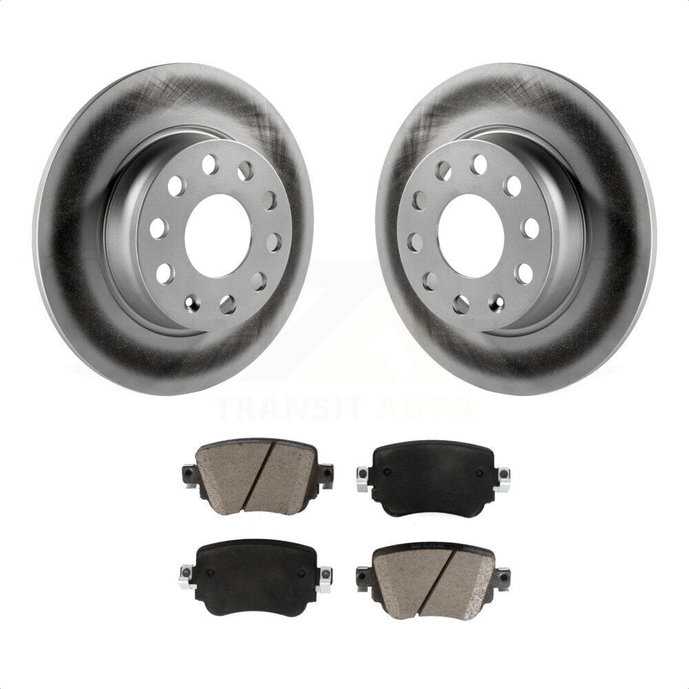 Rear Coated Disc Brake Rotors And Ceramic Pads Kit For Volkswagen Passat GTI Golf SportWagen Alltrack KGC-101754 by Transit Auto