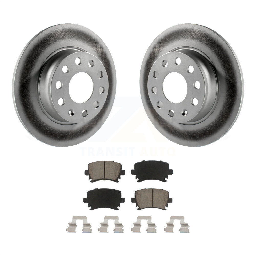 Rear Coated Disc Brake Rotors And Ceramic Pads Kit For Volkswagen GTI KGC-101760 by Transit Auto