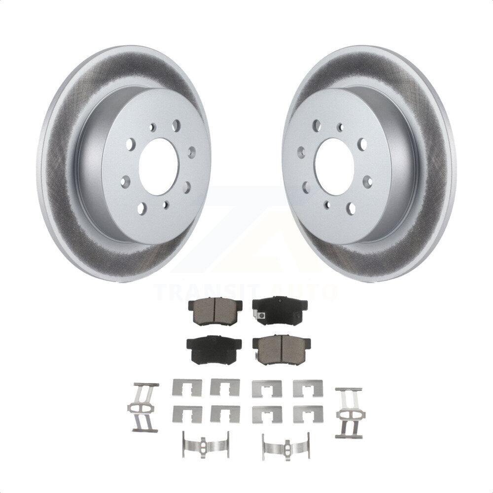 Rear Coated Disc Brake Rotors And Ceramic Pads Kit For Honda Civic Acura EL KGC-101765 by Transit Auto