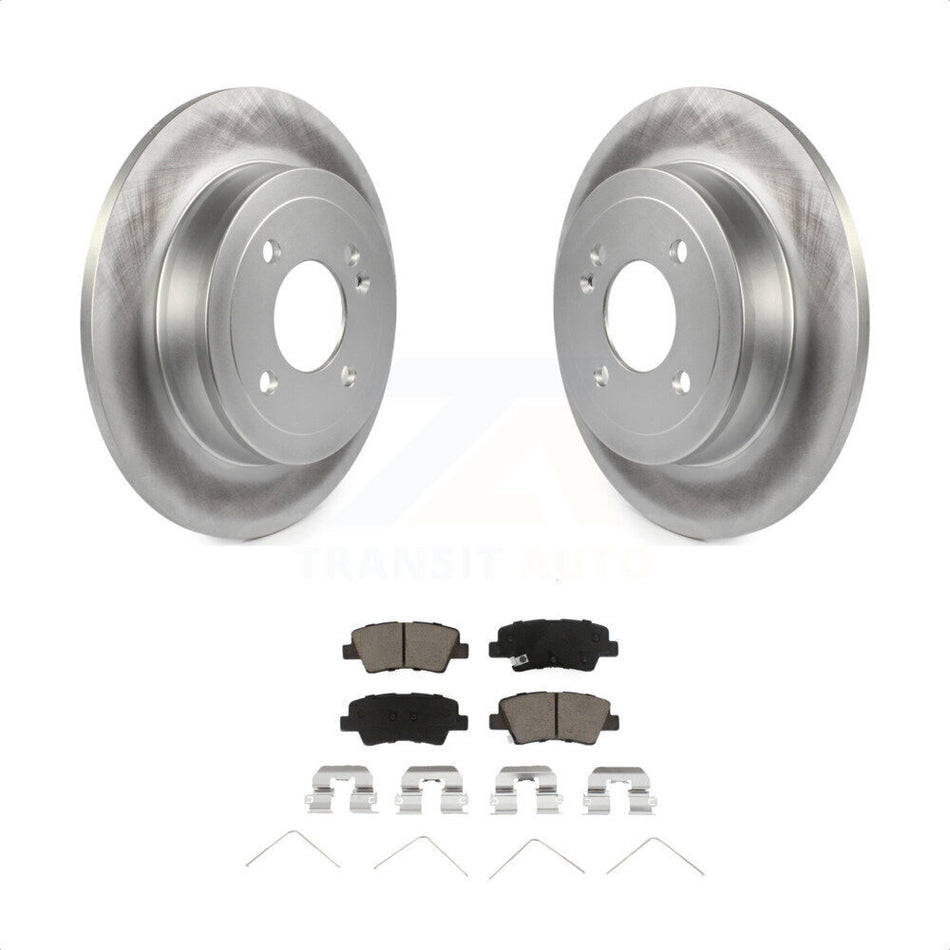 Rear Coated Disc Brake Rotors And Ceramic Pads Kit For Hyundai Accent Kia Rio KGC-101785 by Transit Auto