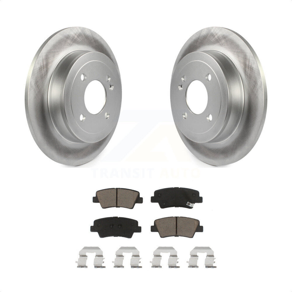 Rear Coated Disc Brake Rotors And Ceramic Pads Kit For 2011 Hyundai Accent KGC-101786 by Transit Auto