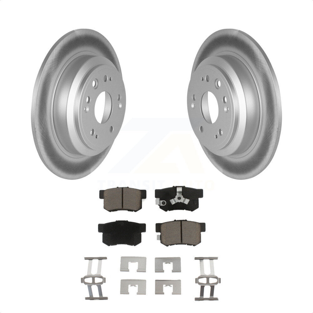 Rear Coated Disc Brake Rotors And Ceramic Pads Kit For Honda Crosstour Accord KGC-101788 by Transit Auto