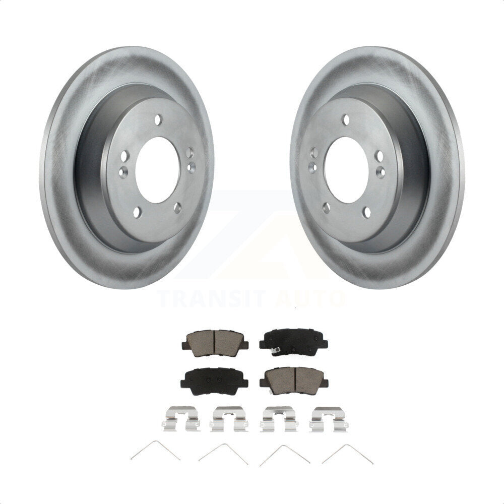 Rear Coated Disc Brake Rotors And Ceramic Pads Kit For 2014-2017 Kia Rondo With Manual Parking KGC-101793 by Transit Auto