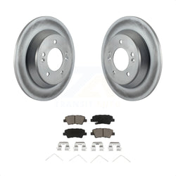 Rear Coated Disc Brake Rotors And Ceramic Pads Kit For 2014-2017 Kia Rondo With Manual Parking KGC-101793