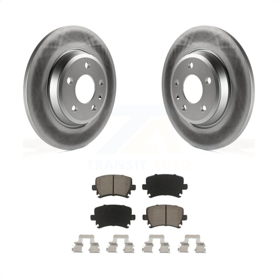 Rear Coated Disc Brake Rotors And Ceramic Pads Kit For 2009 Audi A4 Quattro Convertible With 300mm Diameter Rotor KGC-101797 by Transit Auto