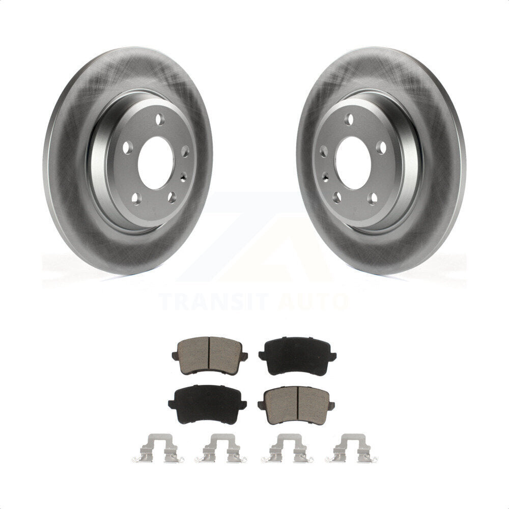 Rear Coated Disc Brake Rotors And Ceramic Pads Kit For Audi Q5 A4 Quattro A5 allroad S5 KGC-101798 by Transit Auto